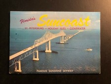 Old Vintage"FLORIDA'S SUNCOAST SKYWAY" Fold Out Views Printed 1960 Made in USA