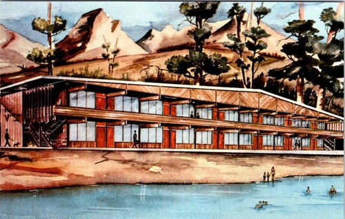 Village Inn, Apgar Village, GLACIER NATIONAL PARK, Montana Advertising Postcard