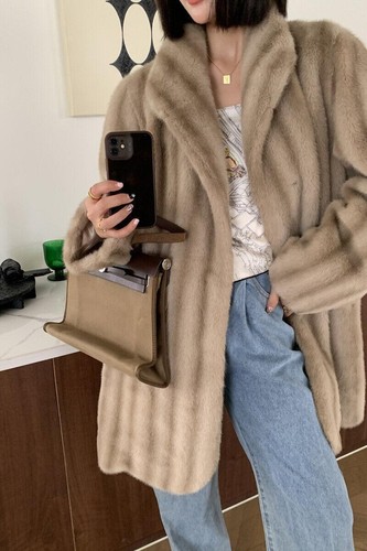 Women's Faux Fur Coat Lapel Mid-length Loose Eco-friendly Fur Jacket Winter Warm - Picture 6 of 10