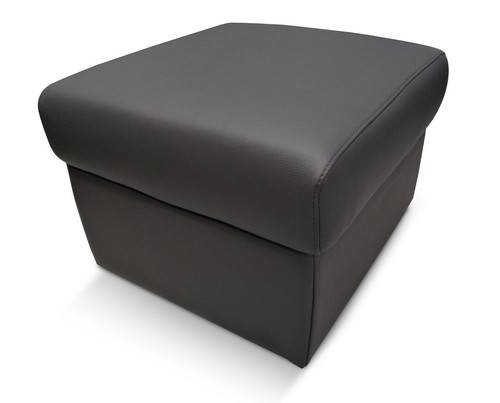 Dunkelbraunes Echt Leder Hocker Sitzhocker Fußhocker Leder Puff 60x55 - Bild 2 von 6