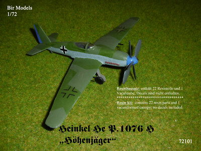 Heinkel He P.1076 H Altitude Fighter 1/72 Bird Models Resin Kit / Resin Kit