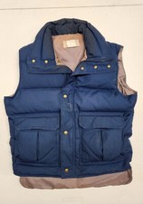 Vintage REI Blue Full Zip Snap Quilted Goose Down Fill Vest Medium