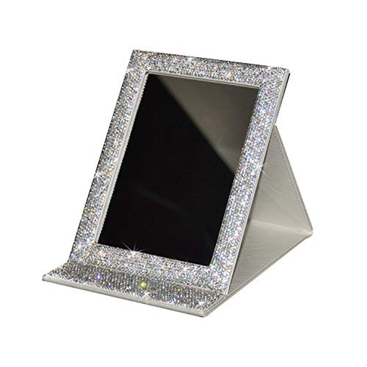 Bling Folding Travel Vanity Mirror with Stand for Desktop & On-the-Go Makeup