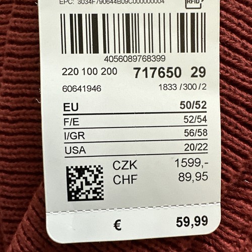 NEW Ulla Popken Women's Open Cable Cardigan Sweater Burnt Orange Sz 20/22 - Picture 6 of 6