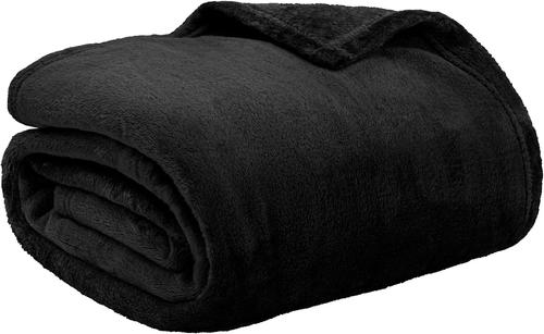 PAVILIA Black Fleece Throw Blanket for Couch Twin Size, Super Soft Fuzzy Flannel - Picture 8 of 12