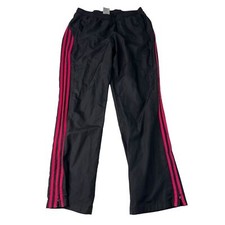 Adidas Y2K Black and Pink Classic Wind Pants Size S