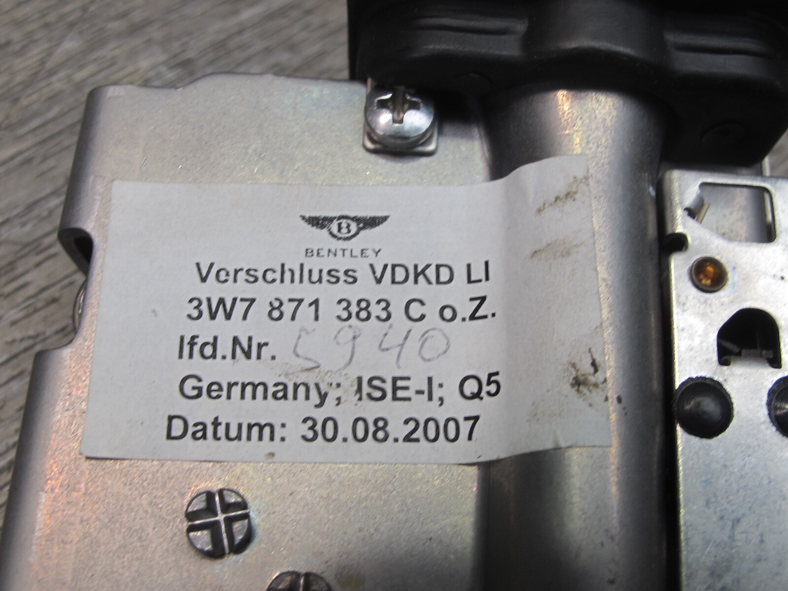 07-12 BENTLEY CONTINENTAL GTC REAR FOLDING TOP ROOF LOCK LATCH SET OF 2