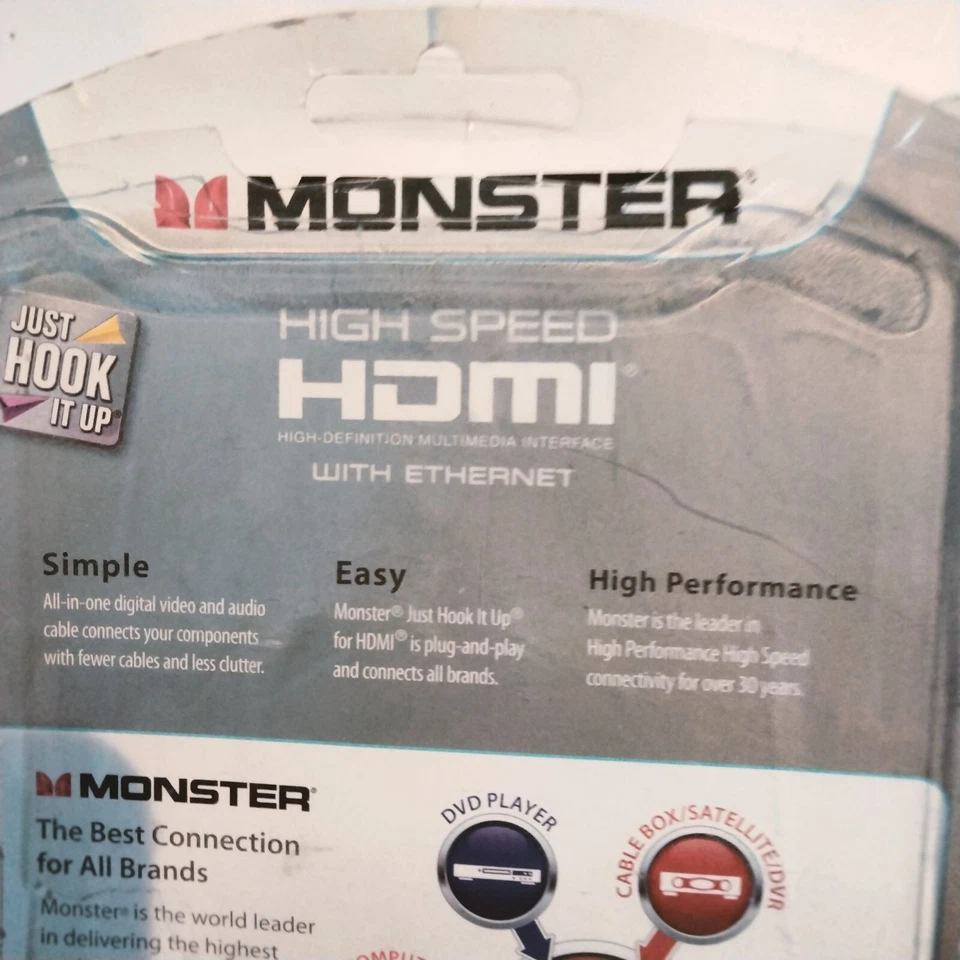Monster High Speed HDMI Cable Ethernet 5ft HD Video Audio Compatible All Brands - Image 4 of 4