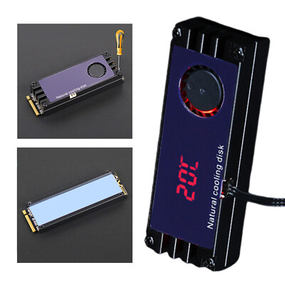 Metal M2 SSDHeatsink Cooler Temperature OLED Display For M.2 2280 NVME SSD Solid