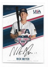 Nick Meyer 2018 Panini USA ON CARD auto #d 290 / 499   NEW YORK METS