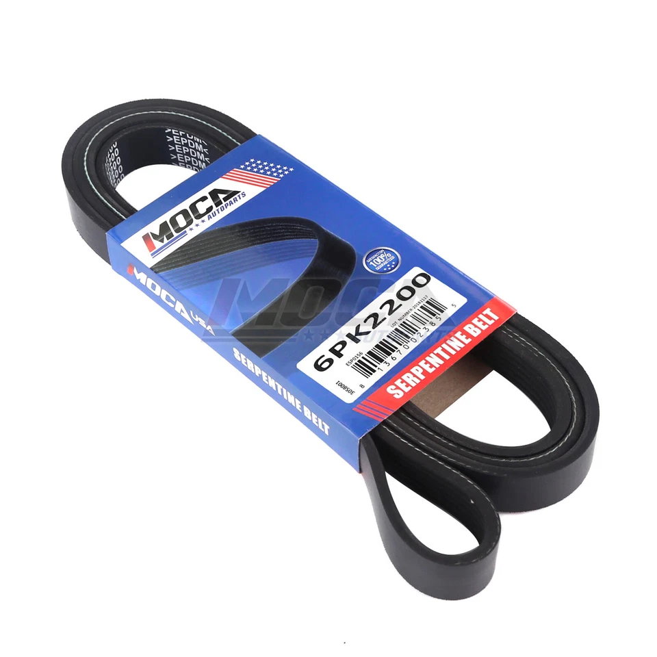 SERPENTINE BELT FOR CADILLAC SEVILLE, DEVILLE, FORD AEROSTAR 4.0 4.1 4.5 6PK2200 - Image 2 of 4