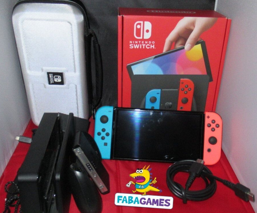 SWITCH Console Nintendo Switch OLED J-CON Rosso e Blu + Memory SD e valigetta