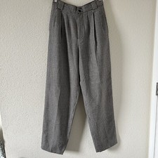 VTG Collectable Gold Giorgio Sant Angelo Pure Wool Trousers Sz 8 Houndstooth