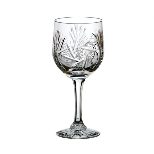 Wine Glass Crystal Classic Pinwheel Pattern Clear Hand Cut by American Cut 1 Ps