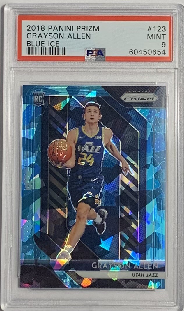 2018-19 Panini Prizm Blue Ice 71/99 Grayson Allen ROOKIE RC #123 PSA 9