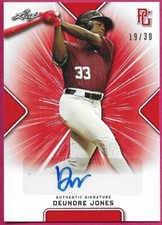 2021 Leaf Perfect Game National Baseball DEUNDRE JONES Orange Autograph 19/30