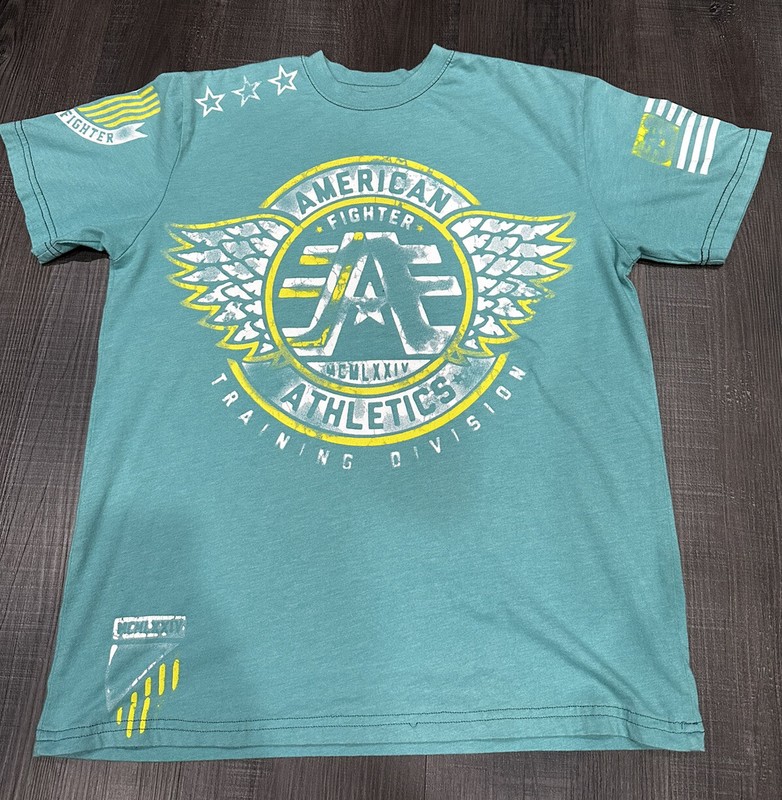 New Men’s AMERICAN FIGHTER T- Shirt Green Size Small