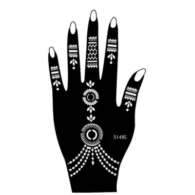 JUSTFOX Henna Tattoo Stencil Kina Hand Painting Hand Left Dövme Mehndi