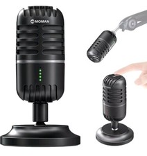 Moman USB Microphone EMP Desktop Condenser PC Microphones for Steaming Podcast