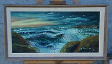 BORJE FORSBERG - seascape, oil on canvas painting, listed Sweden artist