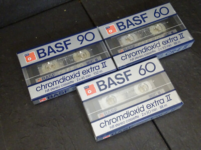 BASF CHROMDIOXID EXTRA II 60  AUDIO-KASSETTEN NEW  3X