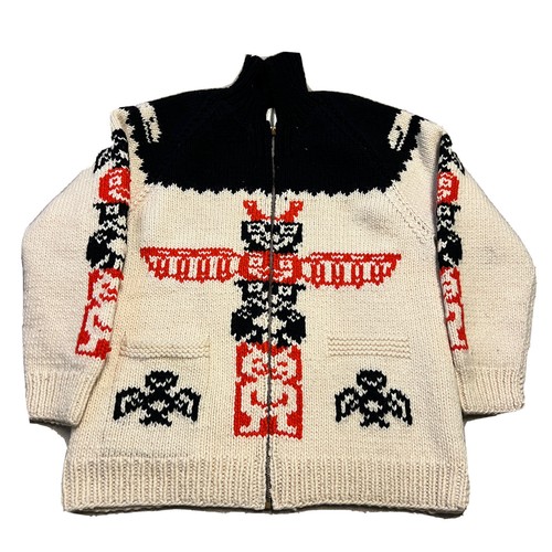 Vintage 50s 60s Hand Knit Cowichan 