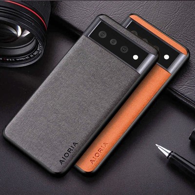 Für Google Pixel 9 8 7 6 Pro 5a 5 4 XL Stoff Textur Leder Hybrid Etui Cover