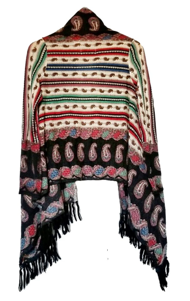 Cárdigan Anthropologie Vinalhaven Pequeño Ginebra Lana Merino Paisley Chal Nuevo con Etiquetas Foto 3 de 4