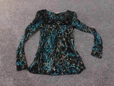 alberto makali top medium green geometric womens pullover casual polyester