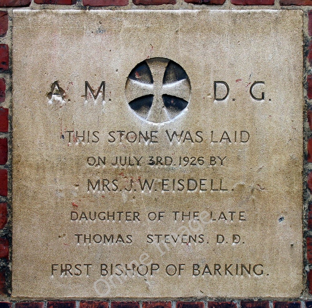 Photo 6x4 St Thomas, Haydon Road, Becontree Foundation stone Dagenham