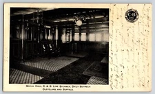 Postcard O & B Line Steamer - Interior - 1908