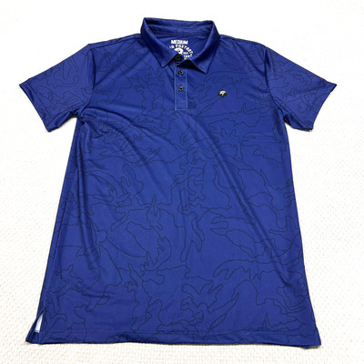 Zero Foxtrot Polo Shirt Mens Medium Blue Performance Golf Stretch Casual