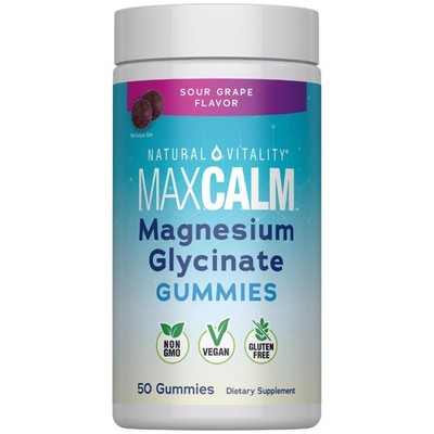 Natural Vitality Calm Magnesium Glycinate Gummies | Soup 50 Count (Pack of 1) 