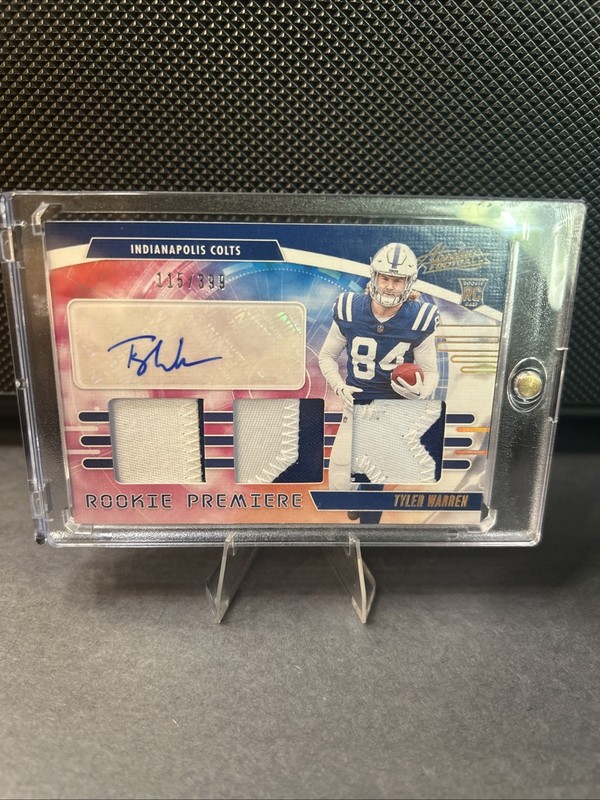 2025 Panini Absolute Tyler Warren Rookie Premiere Auto Patch RPA /399