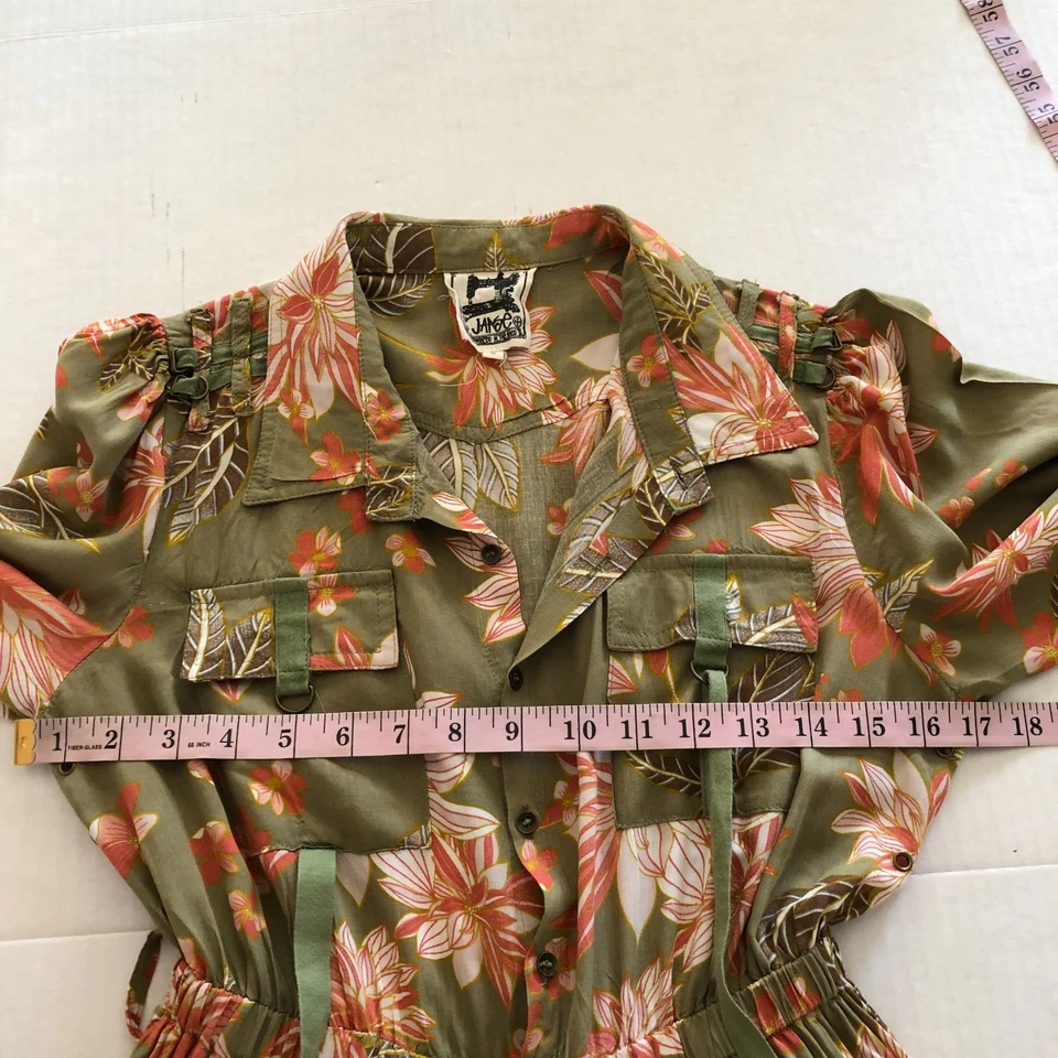 Mono floral verde para mujer JASSE Anthropologie talla S pierna ancha bohemio Foto 4 de 4