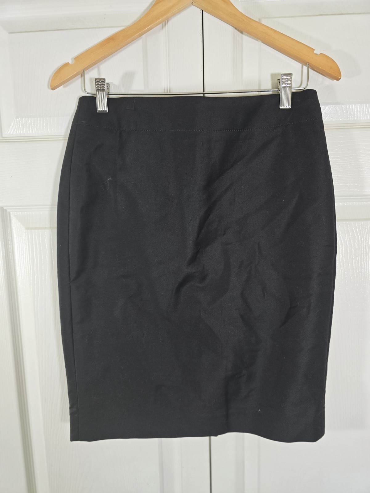 J Crew No 2 pencil back zip black skirt womens size 4 new cotton spandex