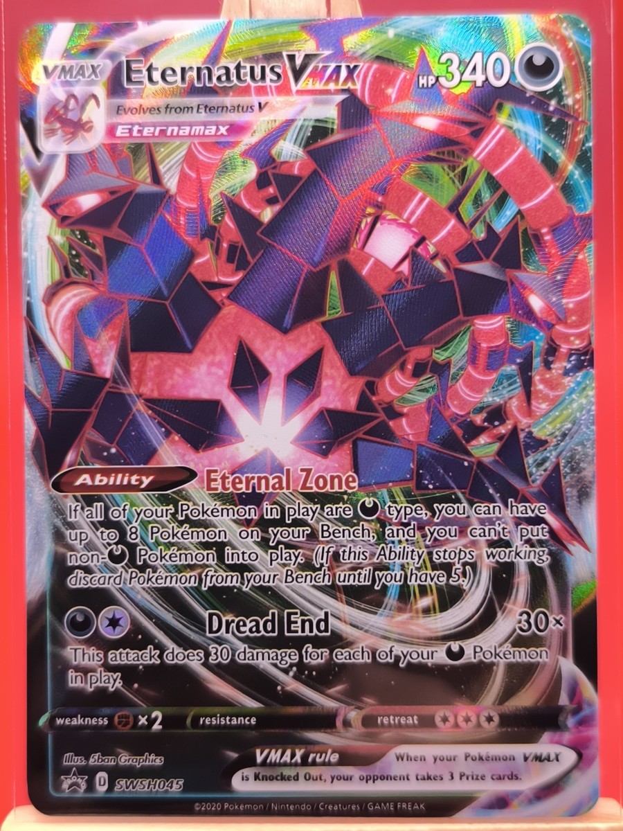 eternatus vmax pokemon card value Eternatus VMax SWSH045 Full Art Textured Holo Ultra Rare Promo Pokemon Card  New