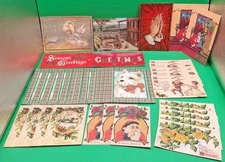 38 Assorted VTG Holiday Christmas/New Years cards & Postcards In Box lot Unused 