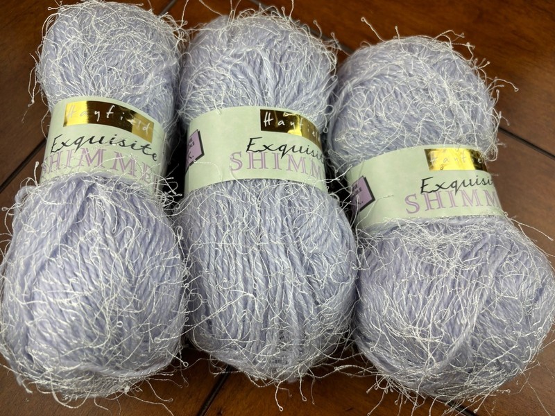 Hayfield Exquisite Shimmer Acrylic Yarn  Lot 162 Three 50 Gram Skeins Lilac Soft