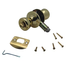 AP Products 013-202 Polished Brass Standard Key Knob Lock w Deadbolt