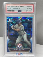 2023 BOWMAN CHROME DRAFT SAPPHIRE PROSPECT 1st WYATT LANGFORD RC Rookie PSA 10