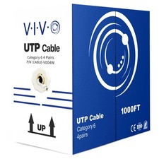 VIVO 1,000ft bulk Cat6 LAN Network Ethernet Cable / Wire UTP Cat-6 White 1000 ft
