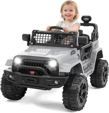 12V Ride On Electric Truck Car Toys for Kids w/ Remote,LED, Battery Power Wheels