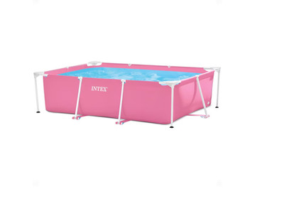 Intex 84 Inch x 23.62 Inch Outdoor Rectangular Frame Above Ground Swimming Pool