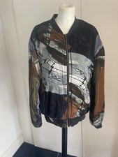 Vintage 80s/90s Men’s Silk Bomber Jacket Size L  Shoulder Pads