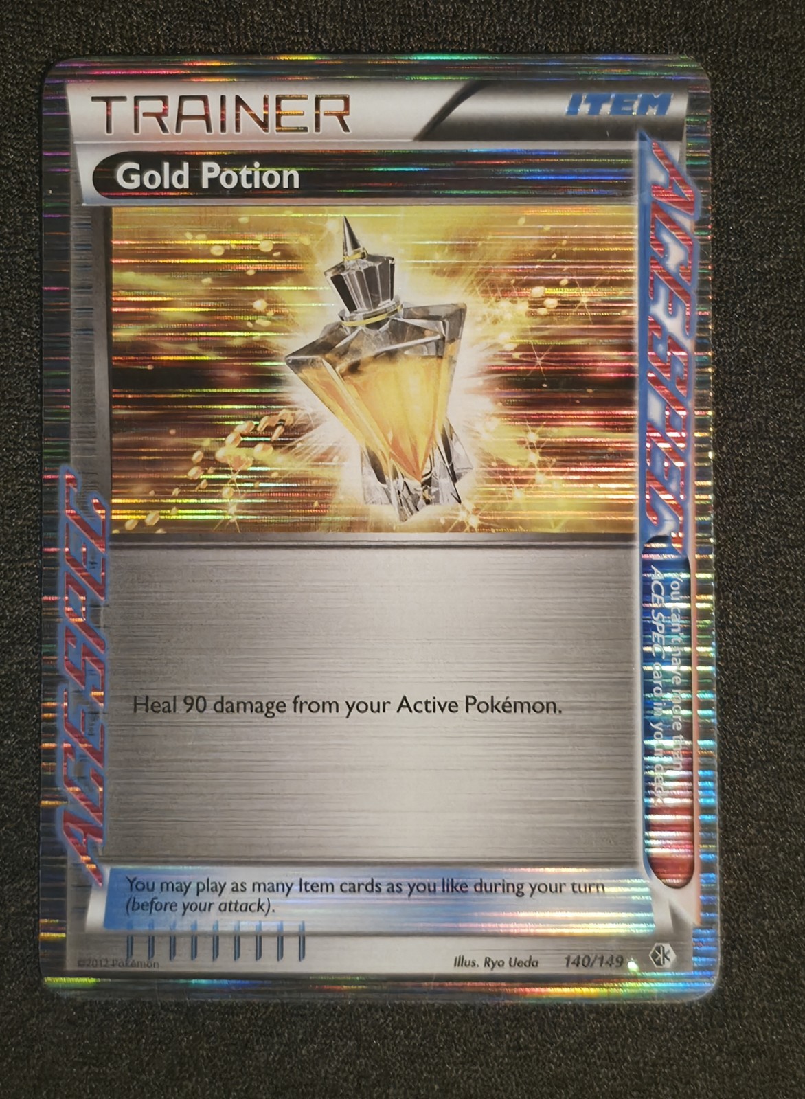 Pokemon TCG Gold Potion Boundaries Crossed 140/149 Rare Ace Holo Card LP-NM