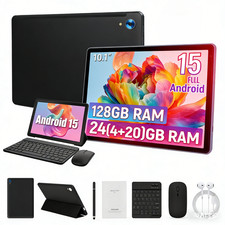 10.1 inch Android 15 Tablets HD Touchscreen Octa-Core 24GB 128GB Dual Camera US
