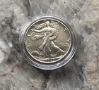 1943 WALKING LIBERTY SILVER HALF DOLLAR. AU CONDITION