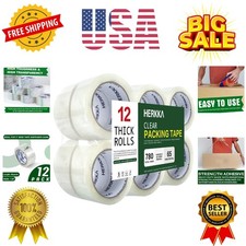Clear Packing Tape, 12 Rolls Heavy Duty Packaging Tape for Shipping Packaging...