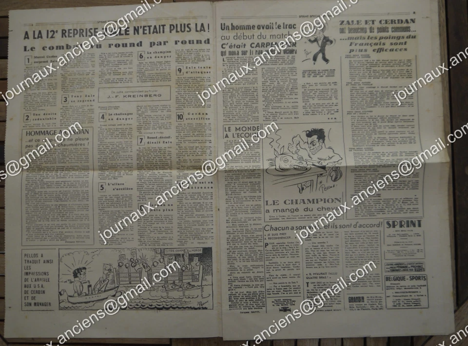 24 Sep 1948 Marcel CERDAN Champion du Monde - Revue SPRINT N° Spécial - PELLOS - Photo 2/4